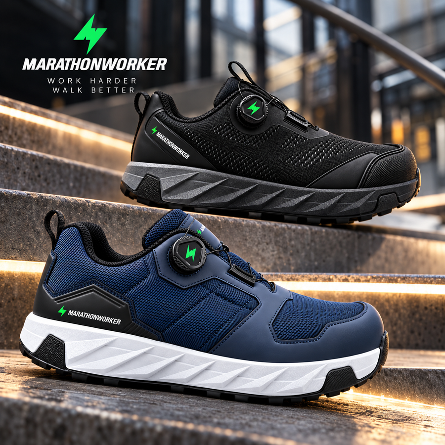 Marathonworker-schoen op de werkvloer