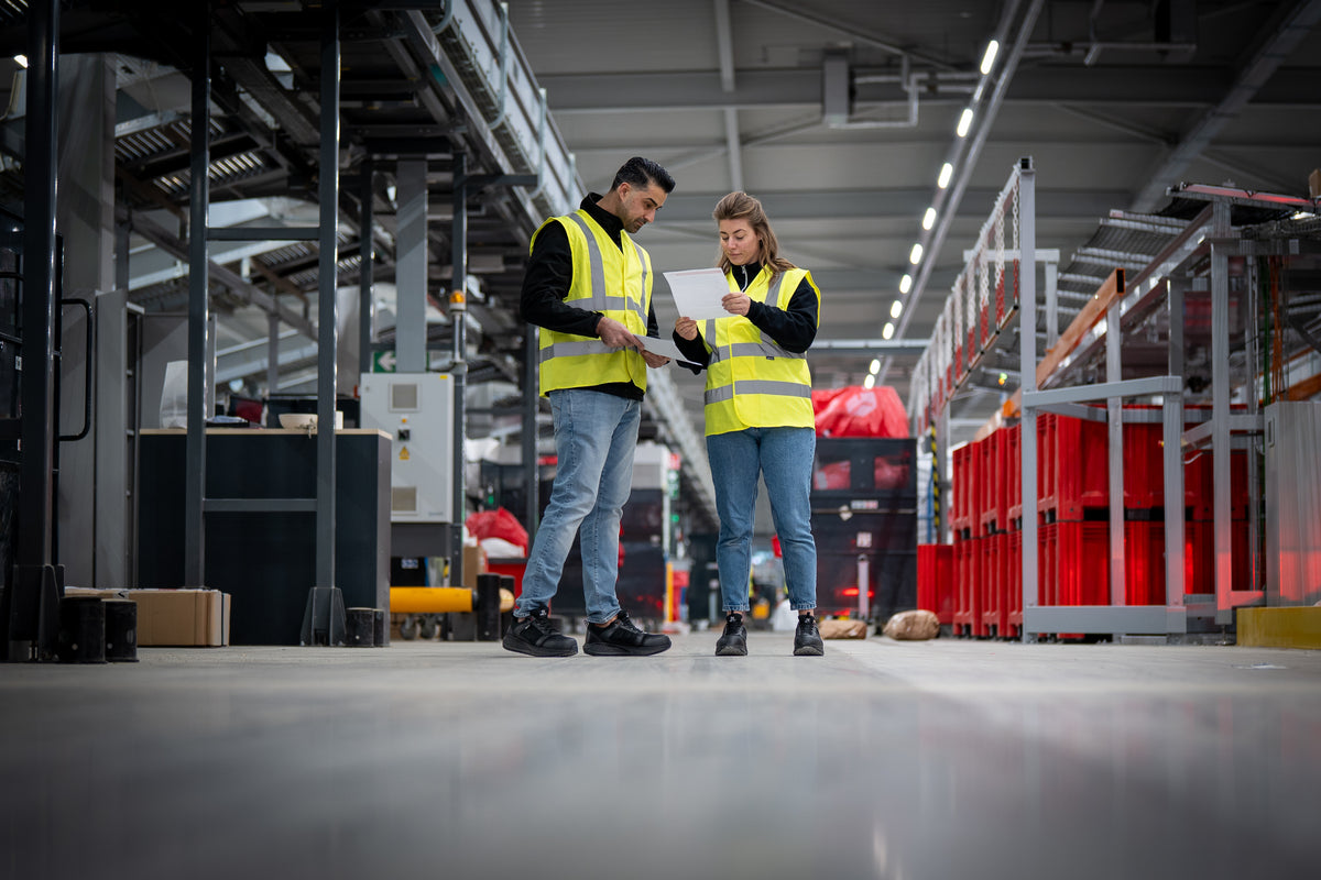 Marathonworker schoenen op de werkvloer